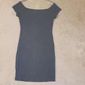 Grey knit body hugging dress